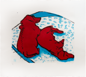 Vertical Dogs by David Hockney at Sims Reed Gallery (IFPDA)