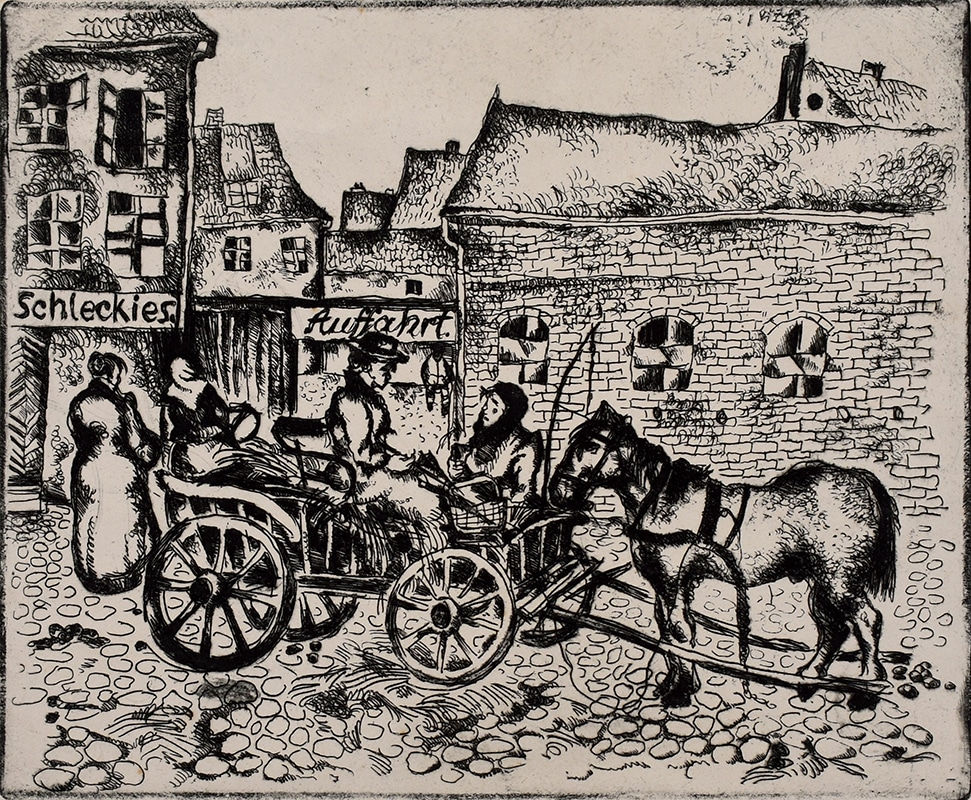 Street Scene with Carriage by Shalom Sebba
