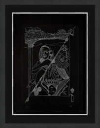 La Dame de Trefle (Queen of Clubs), Hand Signed Etching and Pochoir, Framed by Man Ray at GallArt.com