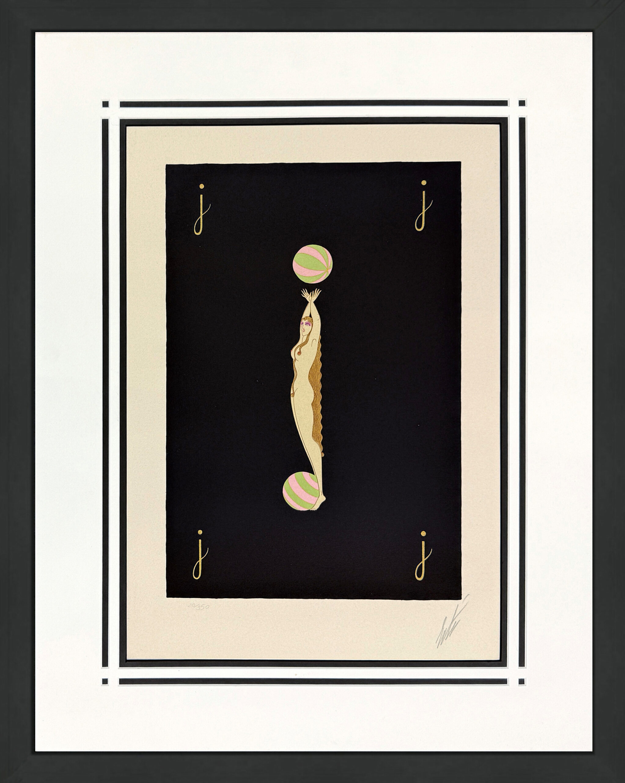 Letter J from Alphabet Suite by Erte