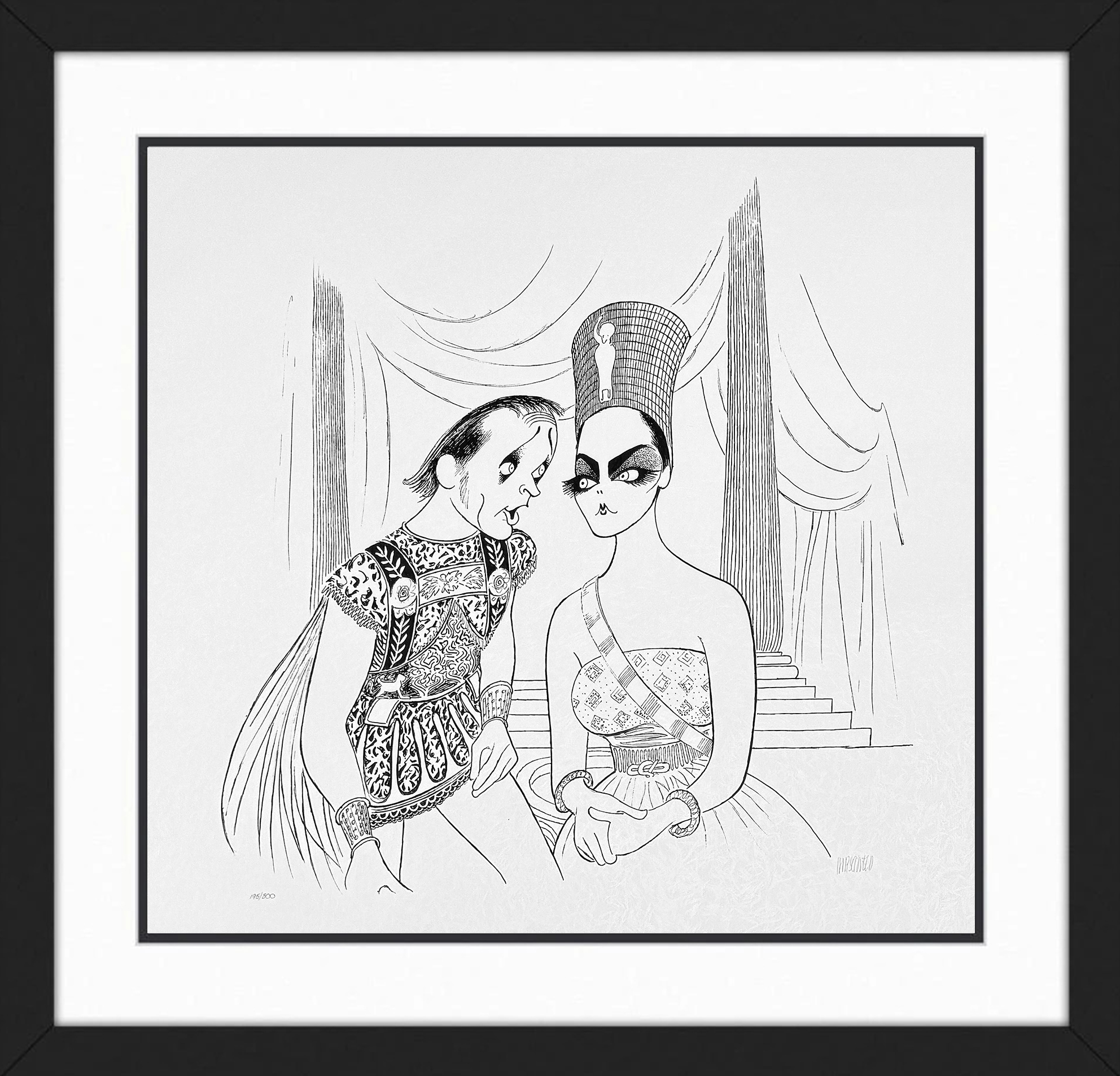 Anthony & Cleopatra (Elizabeth Taylor and Richard Burton) by Al Hirschfeld