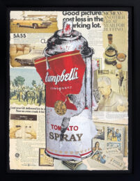 Torn Spray Can, Unique 1/1 Mixed Media Painting on Paper, Framed, COA by Mr. Brainwash at GallArt.com