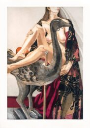 Model and Ostrich by Philip Pearlstein at Tandem Press (IFPDA)