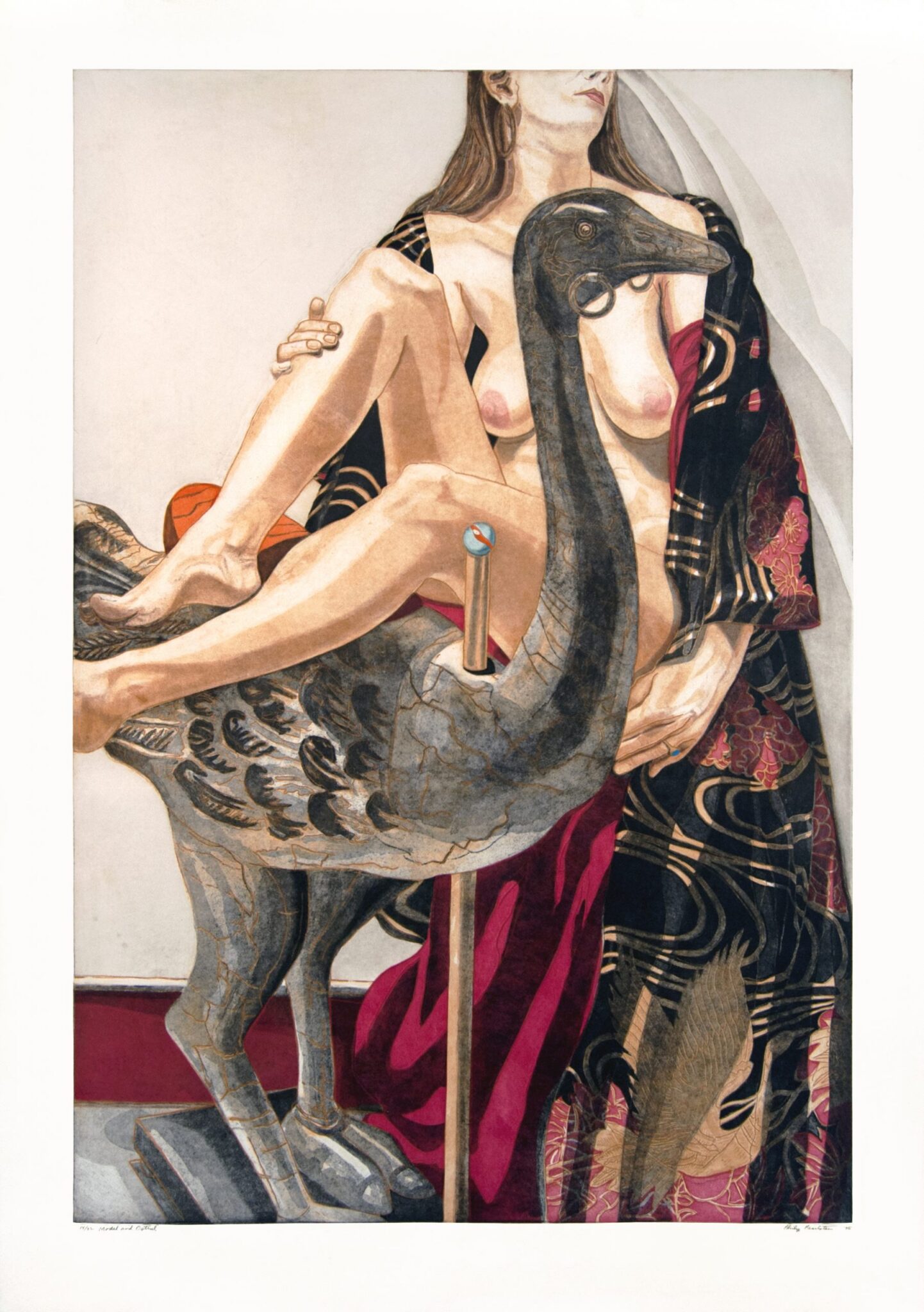 Model and Ostrich by Philip Pearlstein
