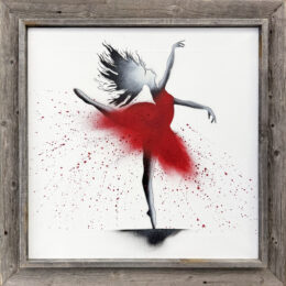 Red Ballerina, Original Painting on Canvas, 2013, Hand Signed, Framed by Grafter at GallArt.com