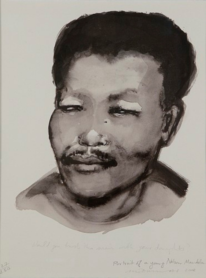 Portrait of a Young Nelson Mandela by Marlene Dumas