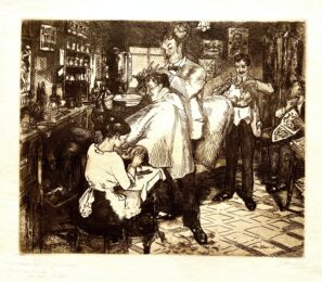 Barbershop by John Sloan at Harris Schrank Fine Prints