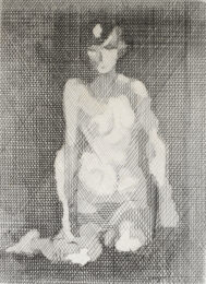 Kneeling Nude | Nu a genoux by Jacques Villon at Gilden's Art Gallery