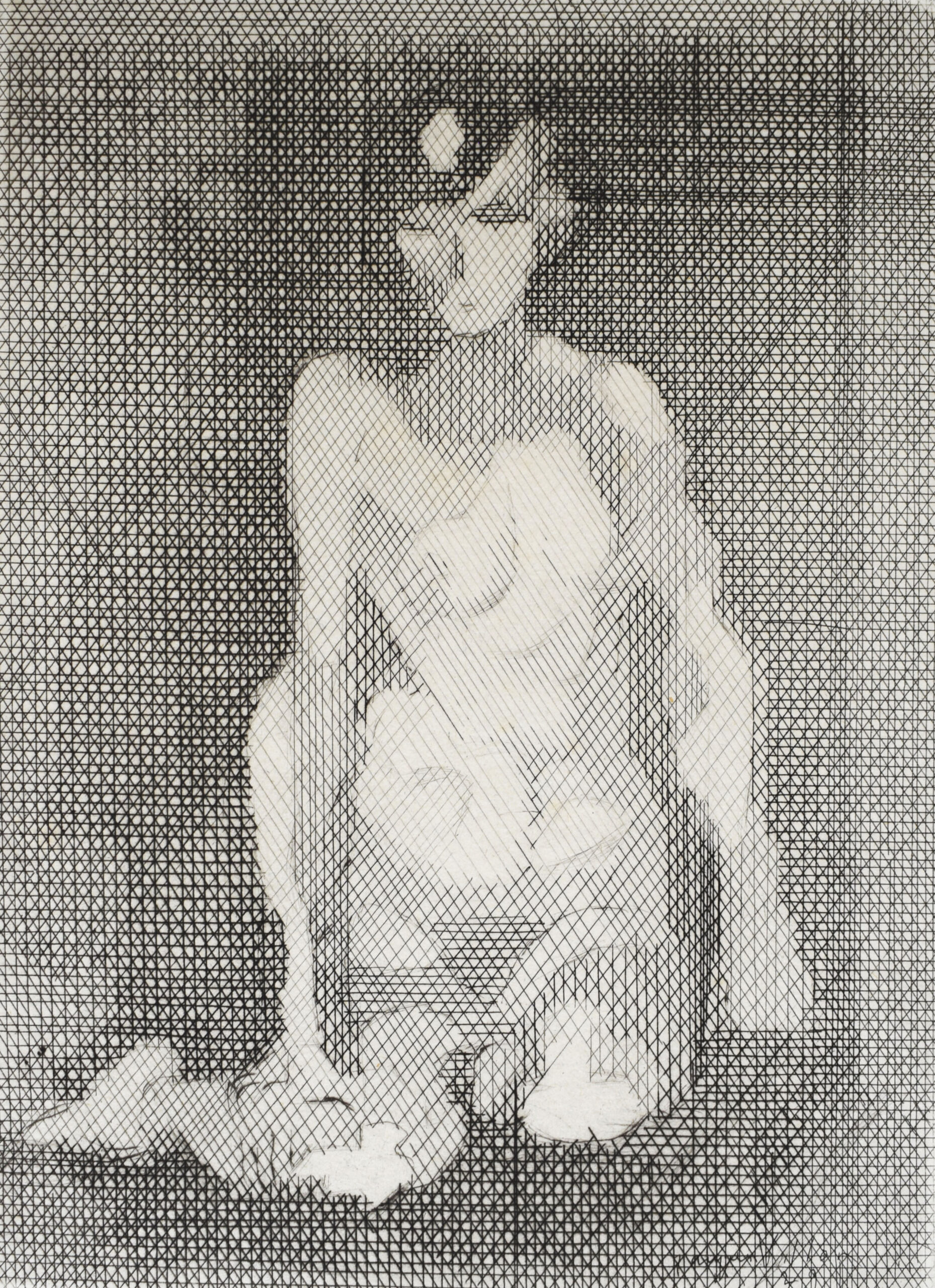 Kneeling Nude | Nu a genoux by Jacques Villon
