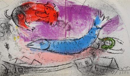 A Blue Fish, from: Chagall: Jacques Lassaigne by Marc Chagall at Gilden's Art Gallery