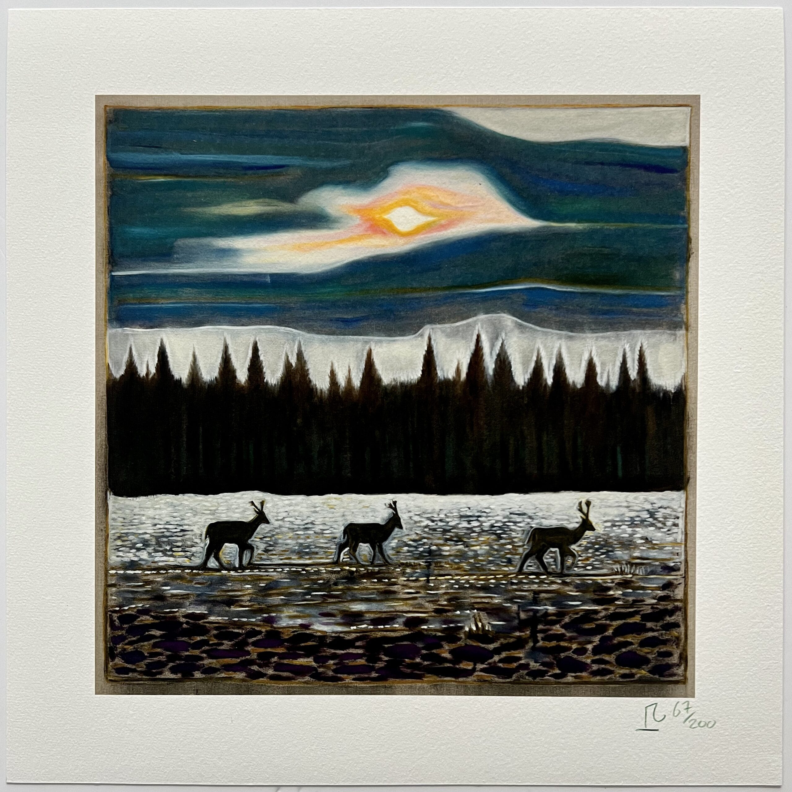 Deer, Northern Sun by Billy Childish