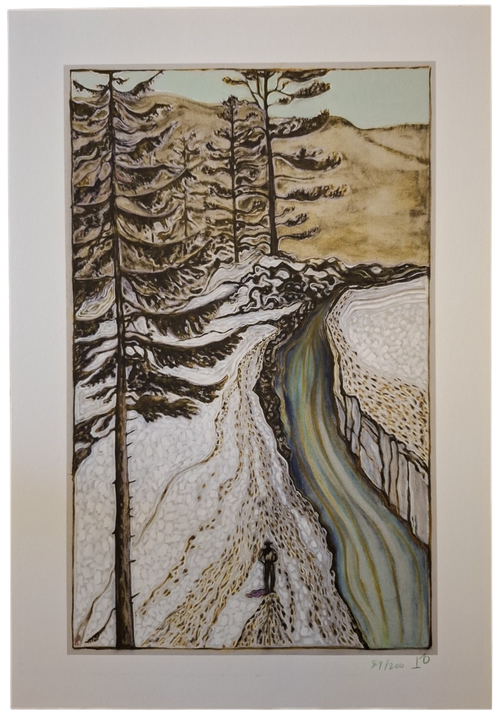 Man by Icy River by Billy Childish