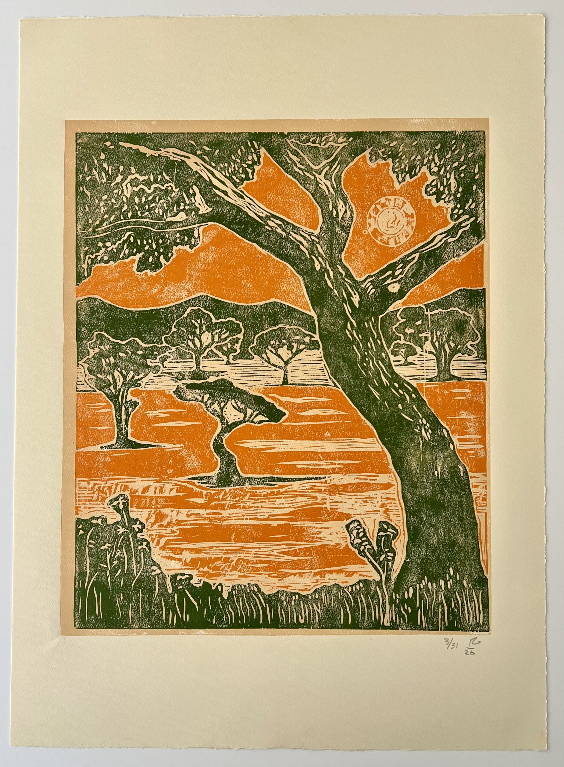 Sun Over Trees Summer Solstice by Billy Childish