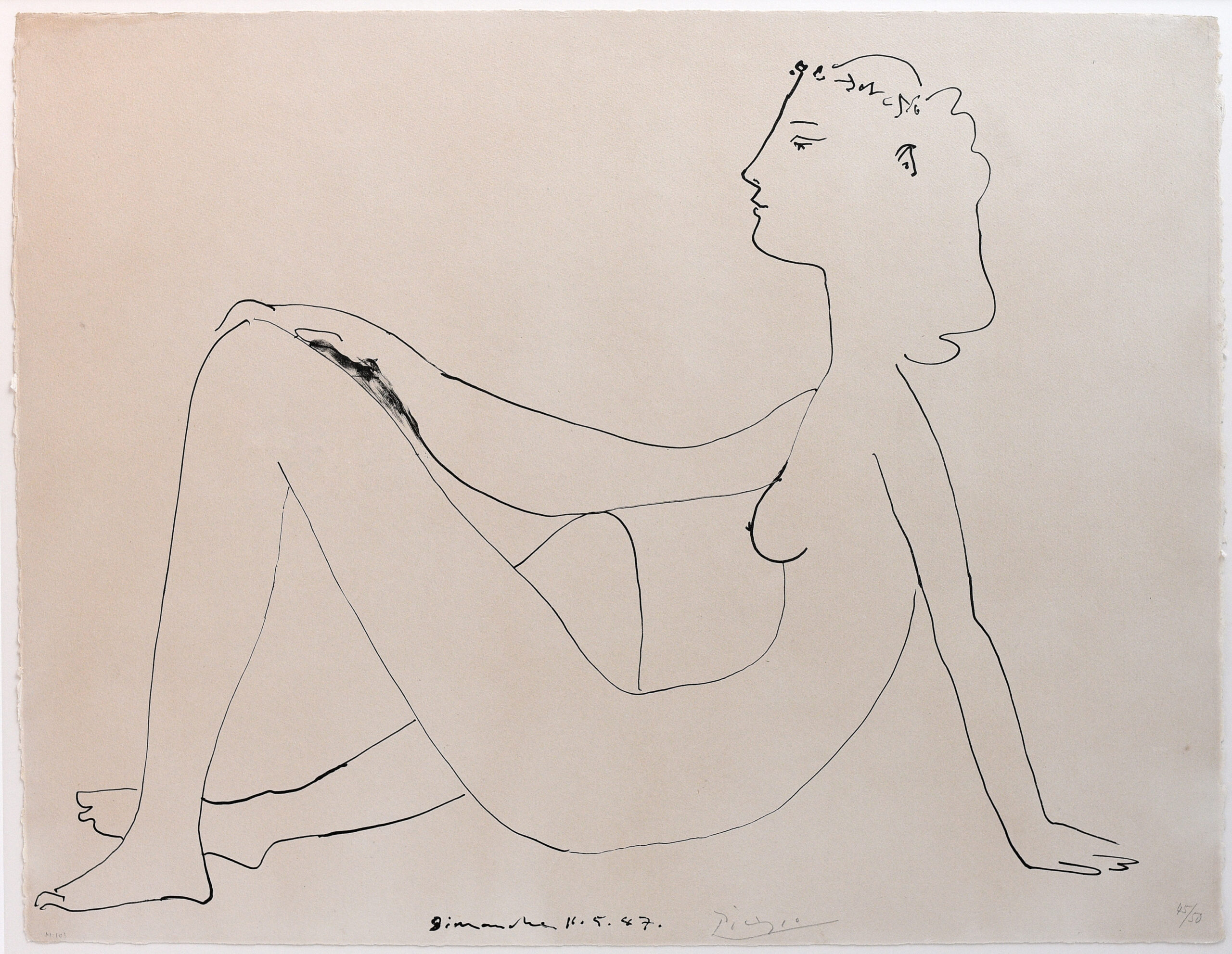 Nu assis de profil by Pablo Picasso