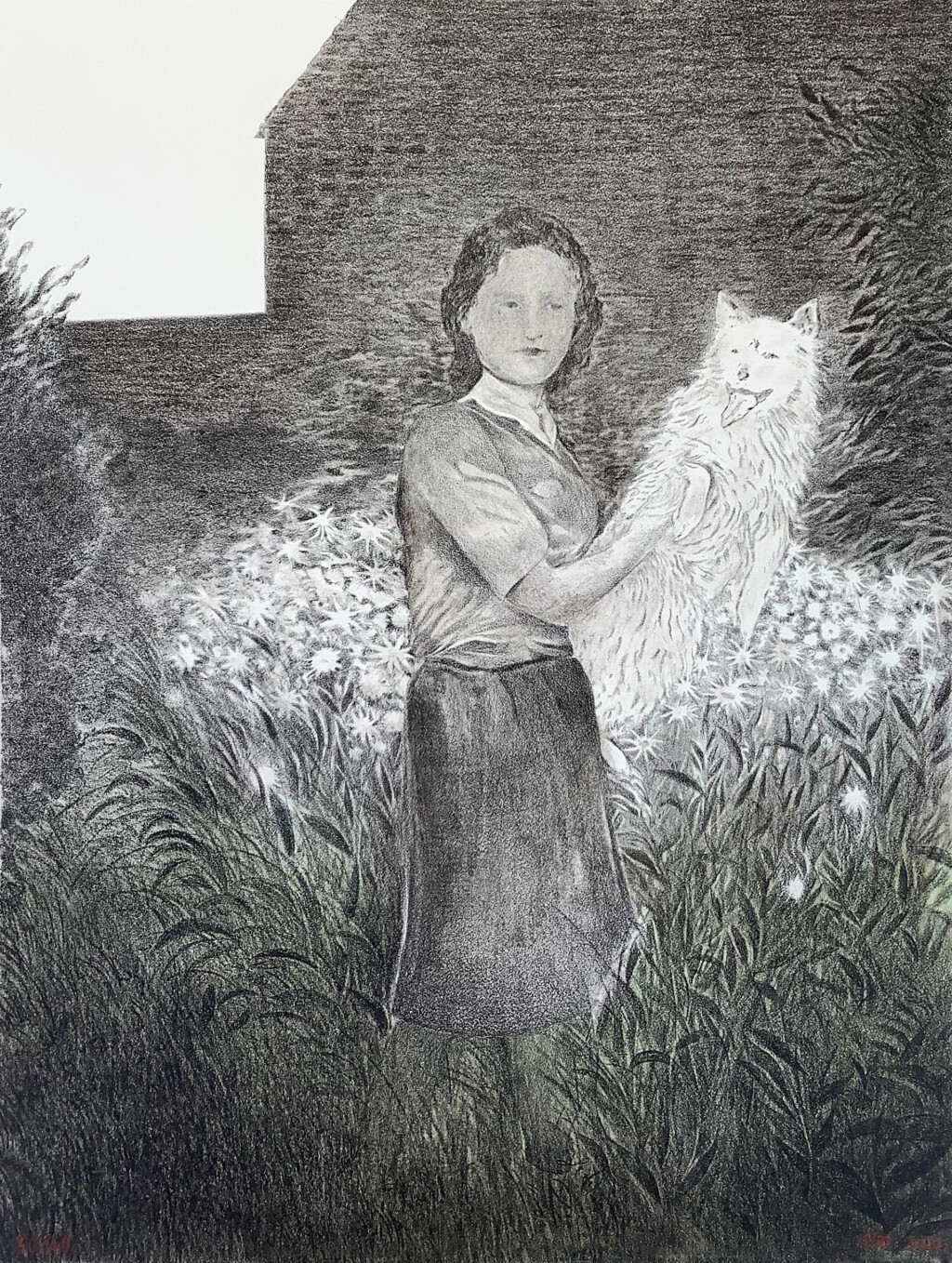 Woman with Dog by Mélanie Delattre-Vogt