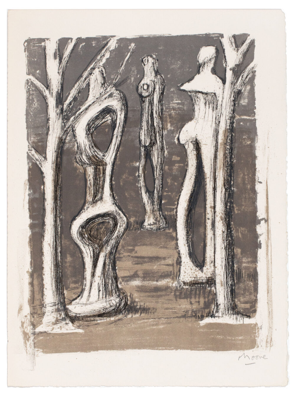 Trees (Les statues dans le bois) by Henry Moore
