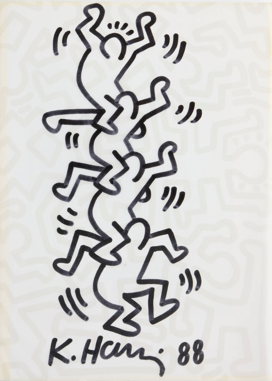 Untitled (Totem Drawing) by Keith Haring