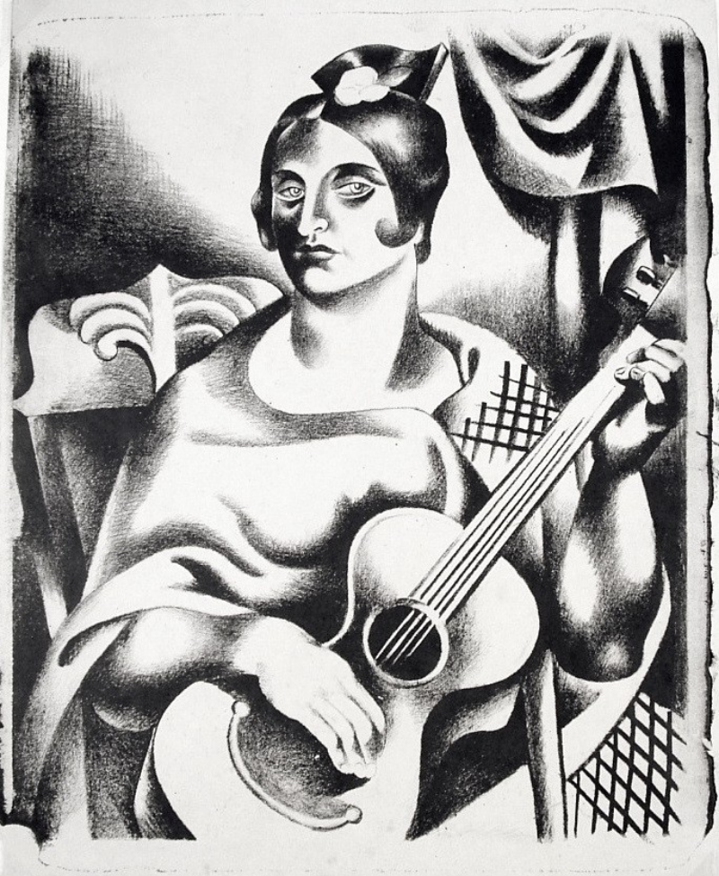Spanish Woman with Guitar by Jan Matulka