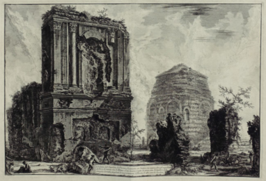 The Tombs attributed to Piso Licinianus and the Cornelii on the Appian Way by Giovanni Battista Piranesi at Jan Johnson Old Master Modern Prints
