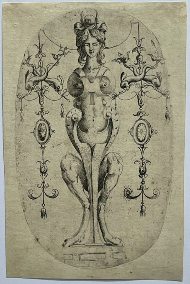 An ornamental Term in the form of a Sphinx with a Crescent Moon on her head by Jean Mignon