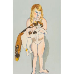 Victoria and the Cat by Alice Neel at Turner Carroll Gallery