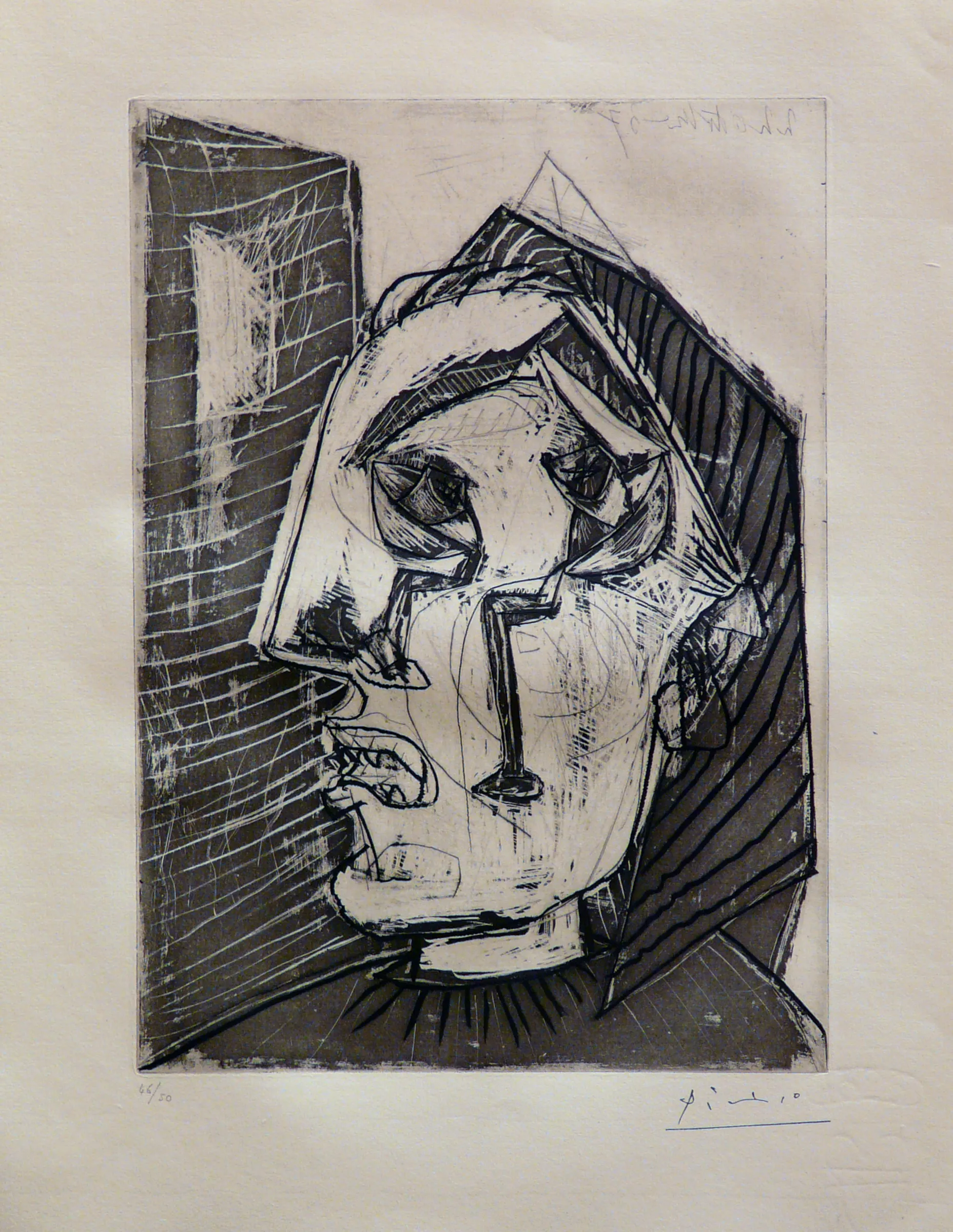 Femme qui pleure devant un Mur by Pablo Picasso