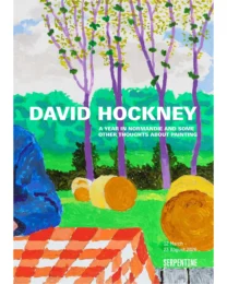 Original Exhibition Poster – Jack Ransome Resting on an Orange and White Checkered Tablecloth... by David Hockney at Dovehouse Contemporary