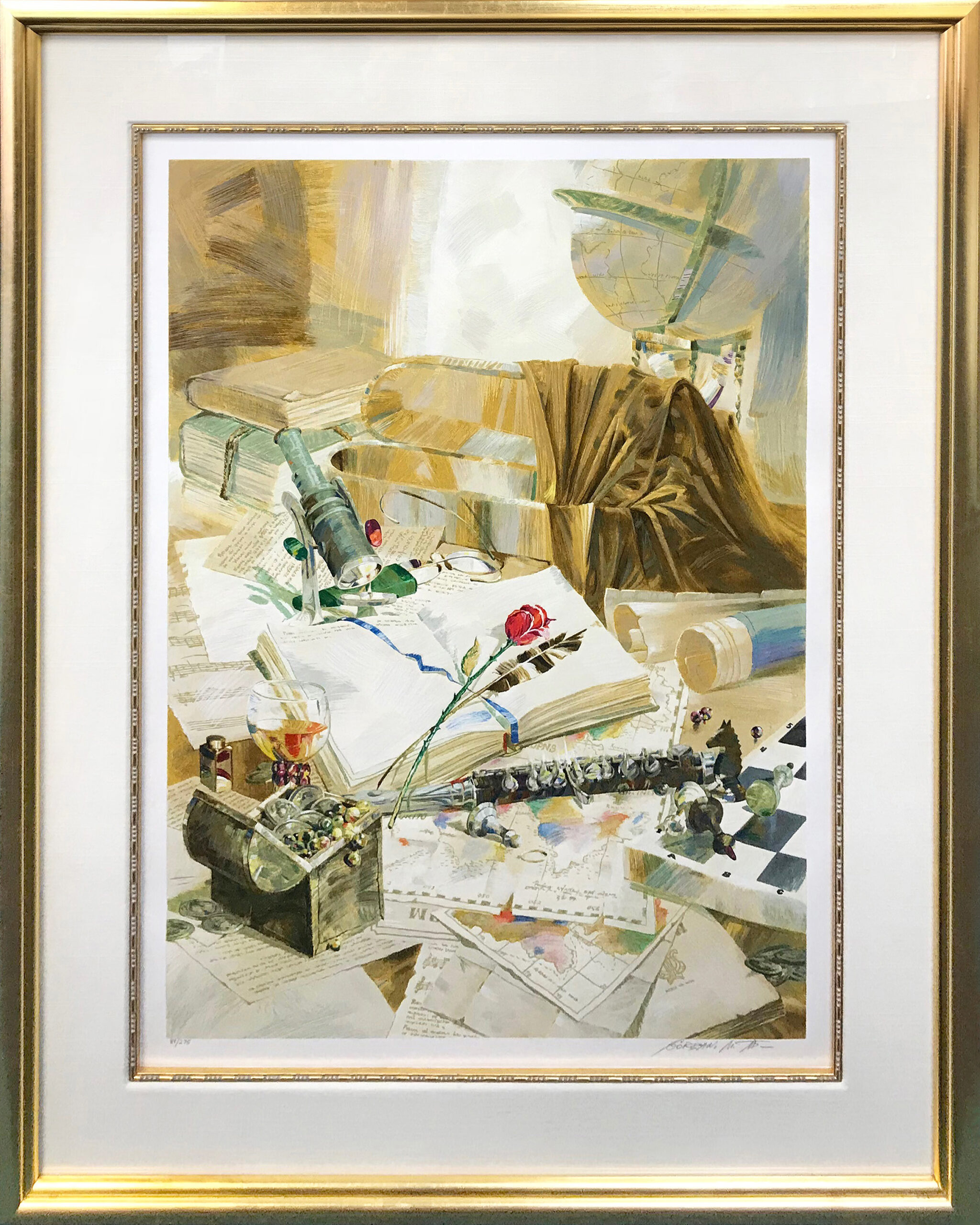 Memories, Large Hand Signed Serigraph on Paper, Edition of 150, 46×37 in. Framed by Michael Gorban