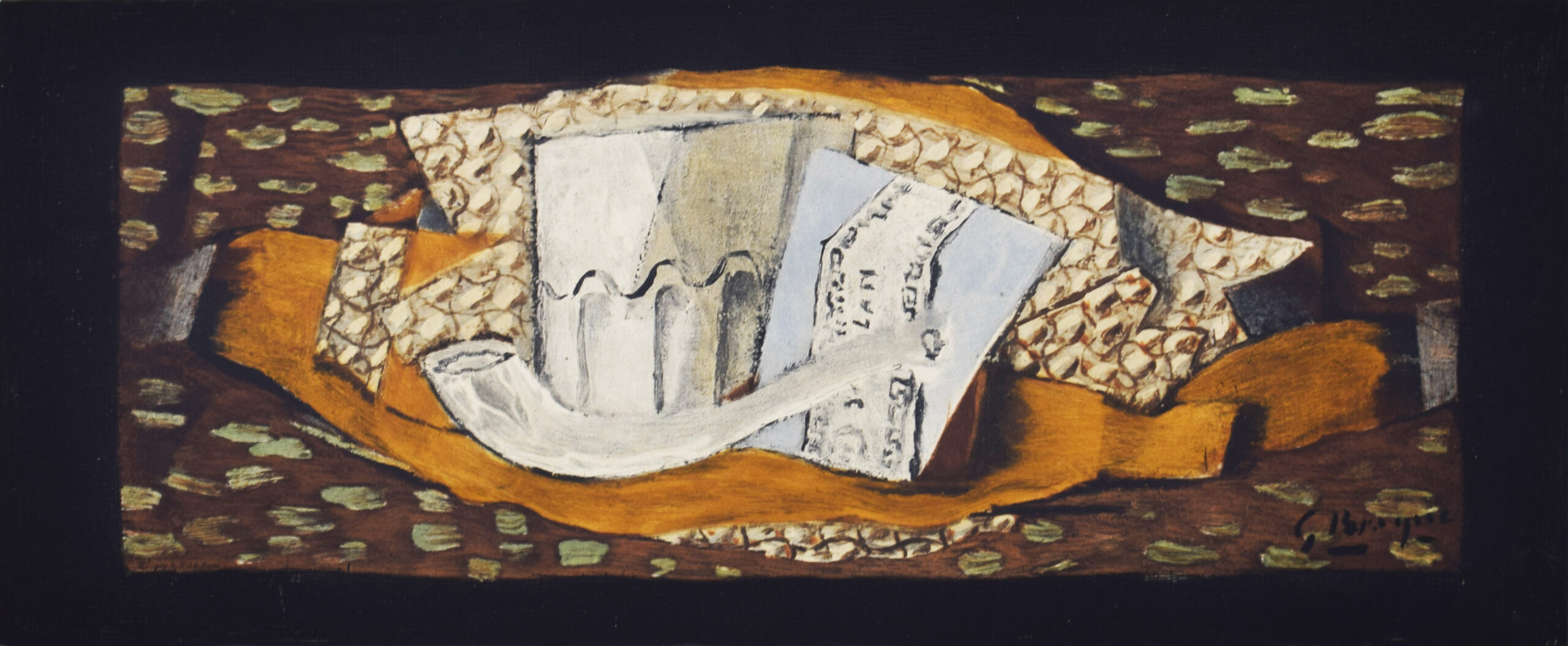 Still life with a Glass and a Pipe | Nature morte au verre et à la pipe by Georges Braque
