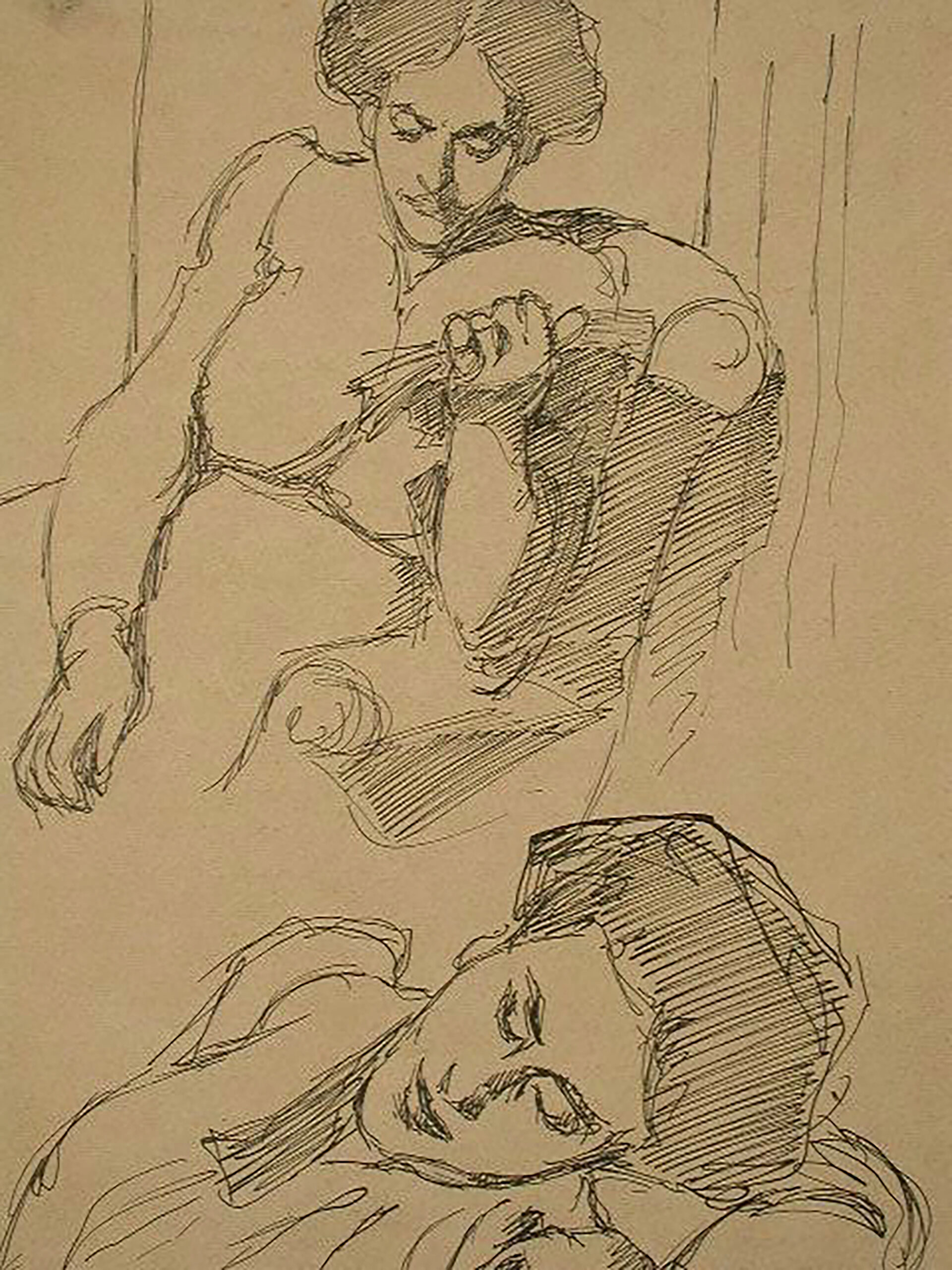 Woman Reading by Béla Kádár