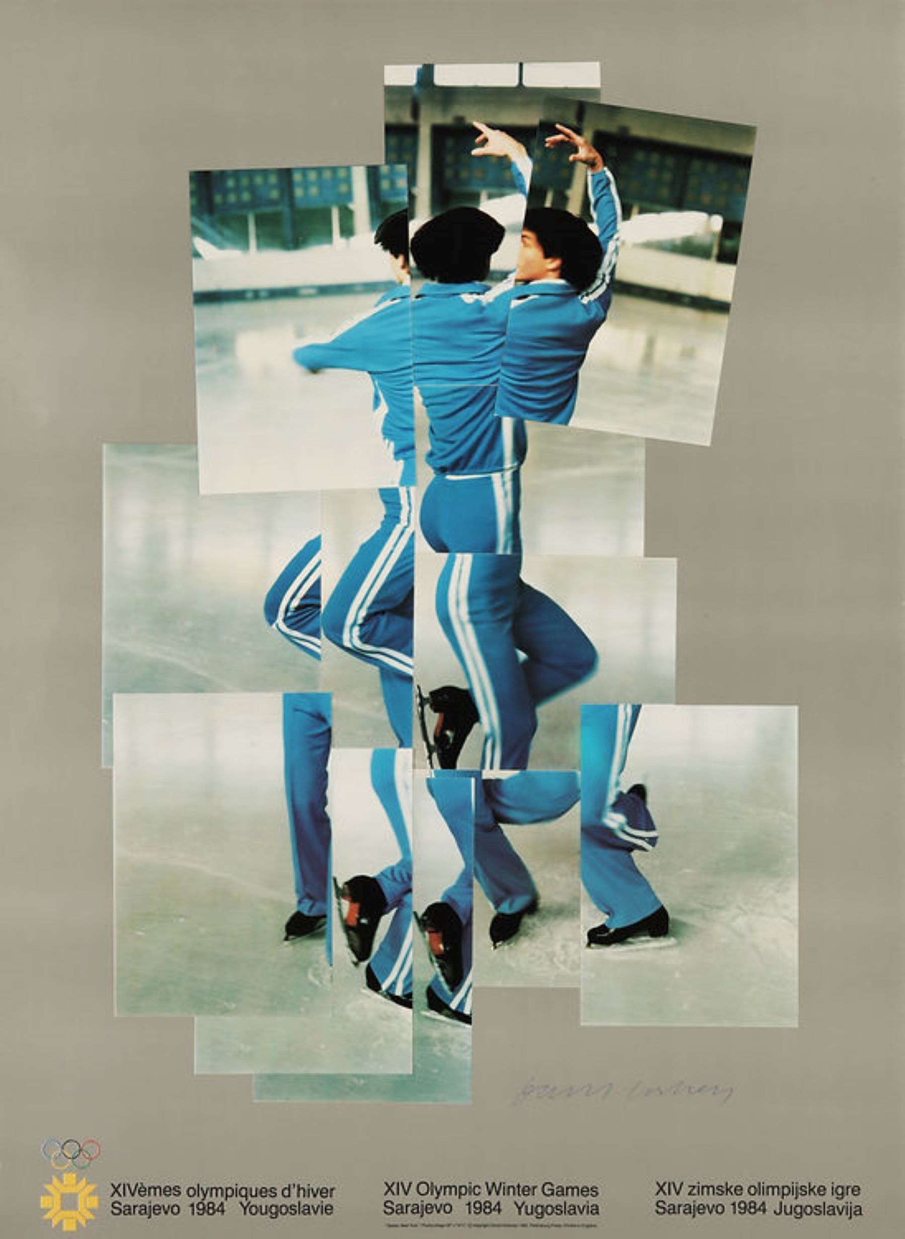Hand-Signed 1984 Sarajevo Olympic Winter Games by David Hockney