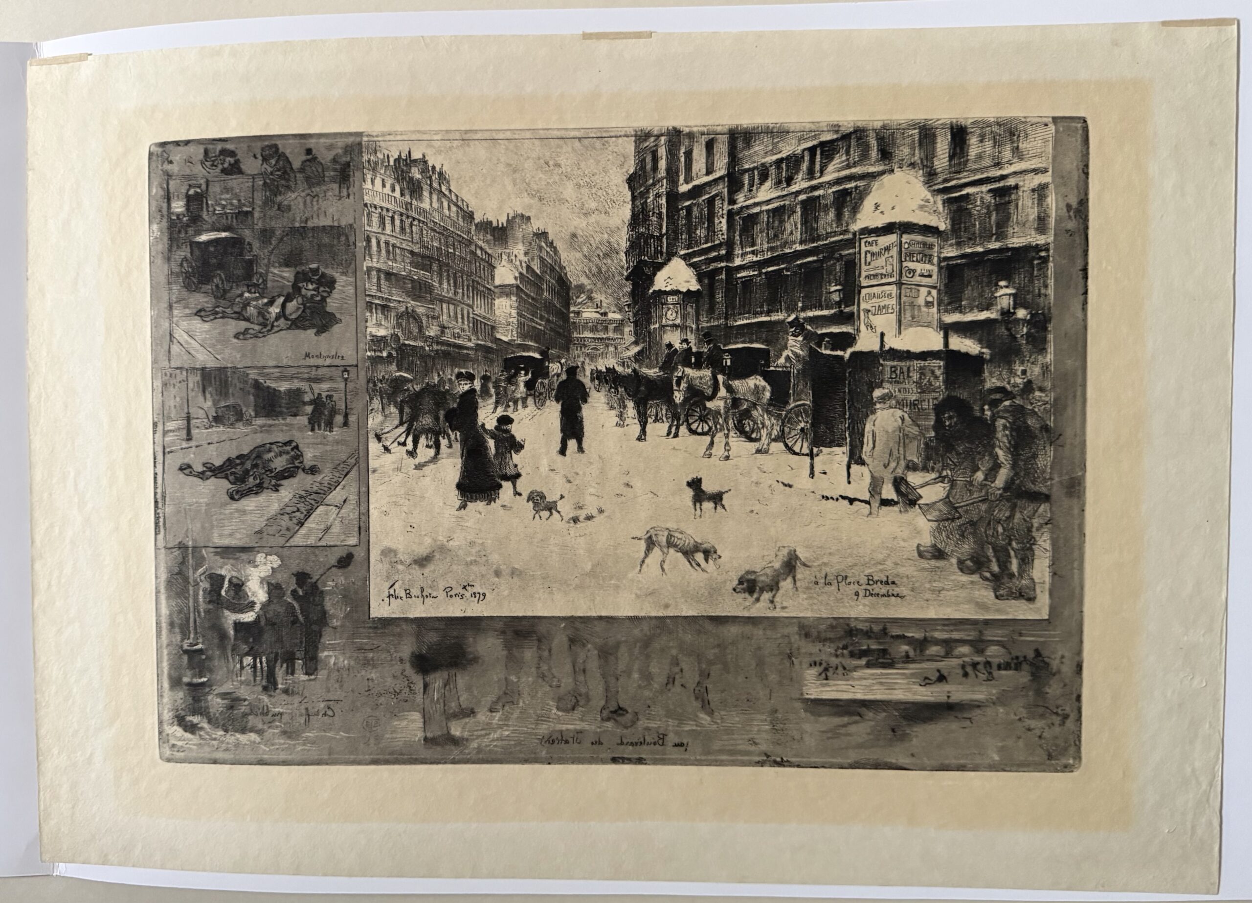 L’hiver a Paris ou Neige au Paris by Felix Buhot