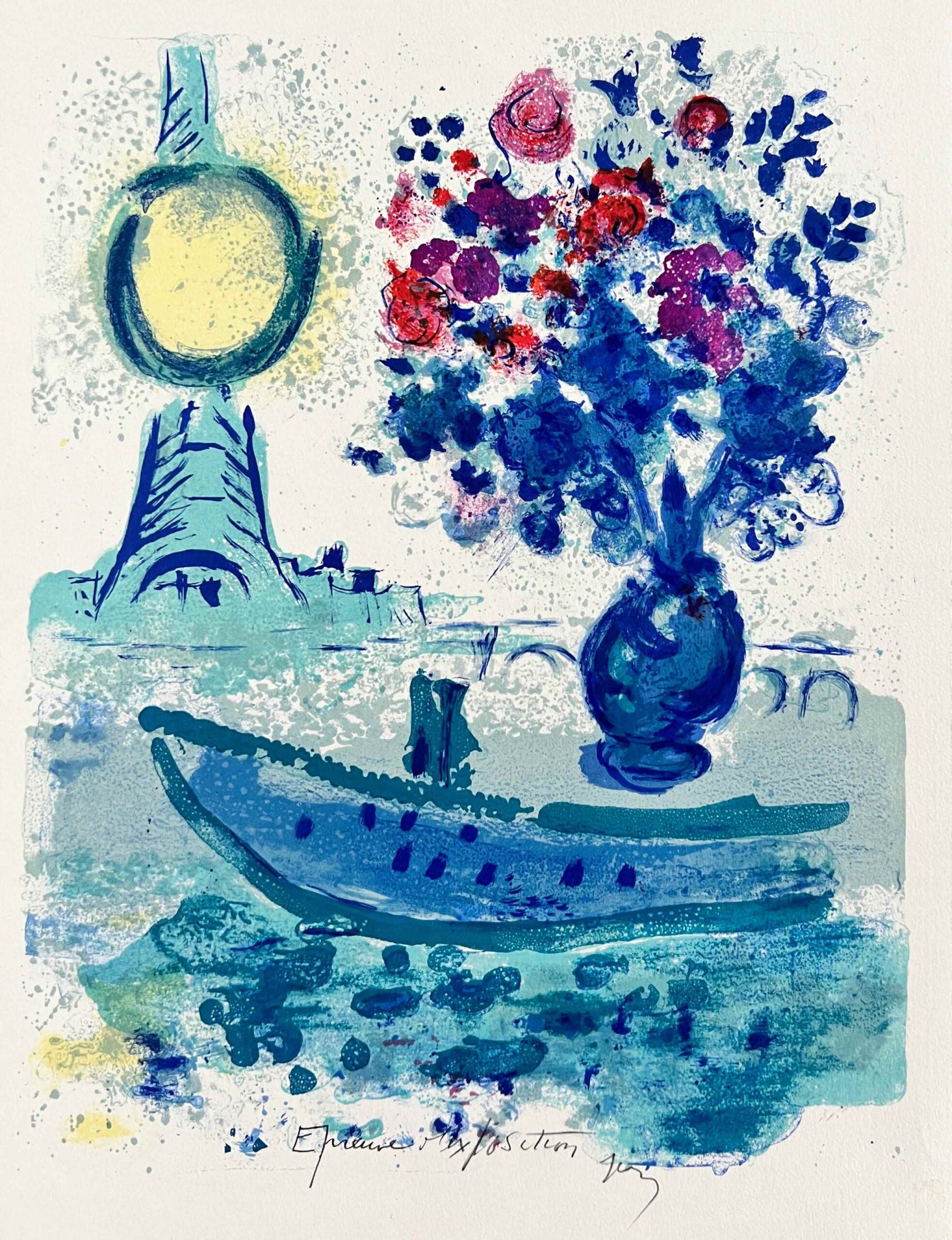Bateau Mouche au Bouquet by Marc Chagall