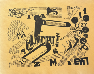 Une assemblée tumultueuse (Sensibilité numérique) by Filippo Tommaso Marinetti at Sylvan Cole Gallery