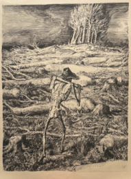 Death As a Woodsman by Andreas Paul Weber at Sylvan Cole Gallery