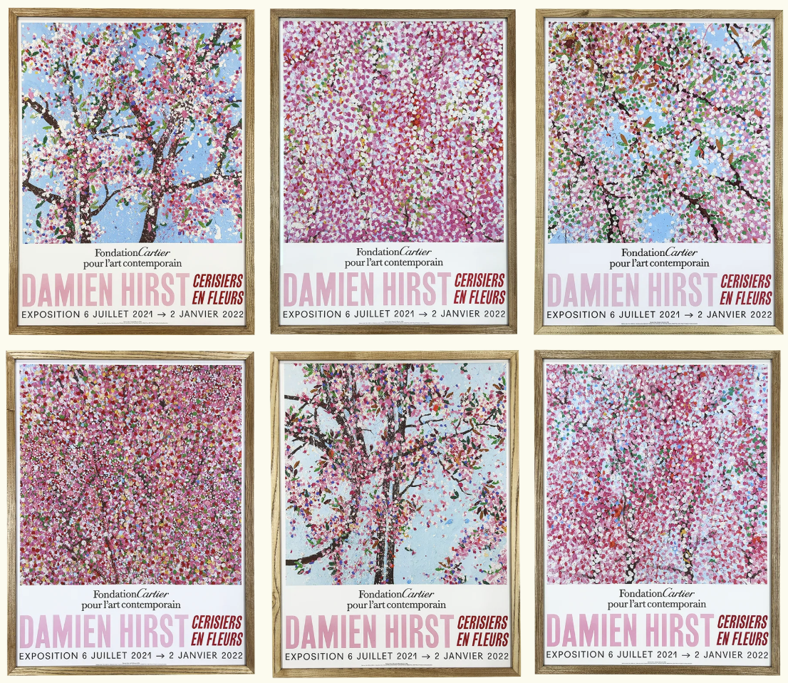 Exhibition at Fondation Cartier – Wonderful World Blossom (Set of 6) by Damien Hirst