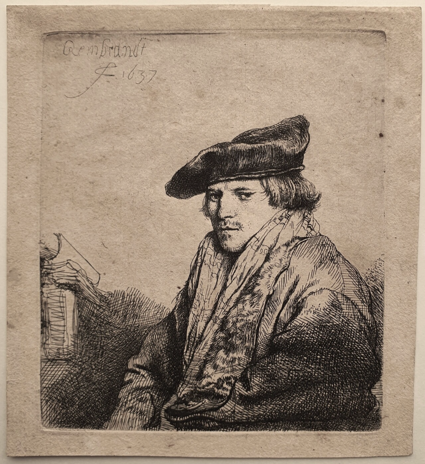 Young Man in a Velvet Cap (Petrus Sylvius?) by Harmensz van Rijn Rembrandt