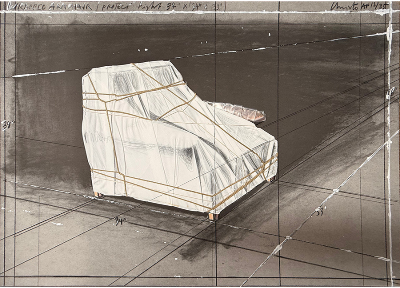 Wrapped Armchair Project by Christo and Jeanne-Claude