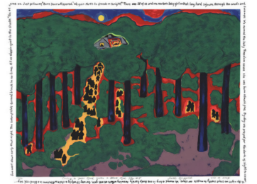 Coming to Jones Road Under a Blood Red Sky by Faith Ringgold at Turner Carroll Gallery