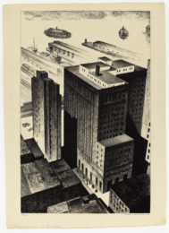 Backyards of Broadway by Louis Lozowick at Mary Ryan Gallery