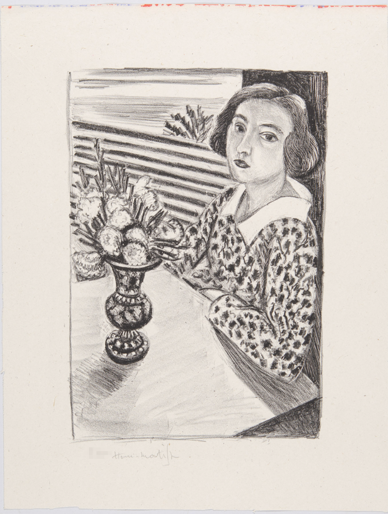 Young Woman Sitting with Bouquet of Flower by Henri Matisse