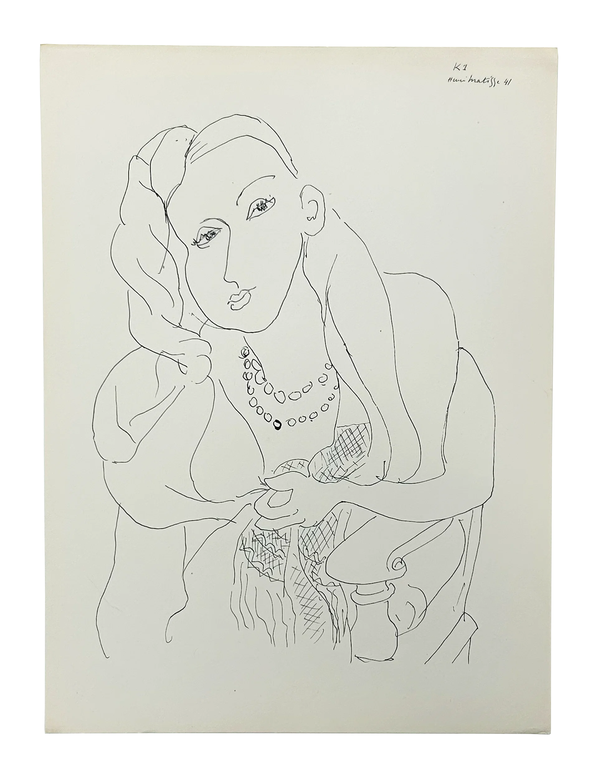 Woman With A Pearl Necklace by Henri Matisse