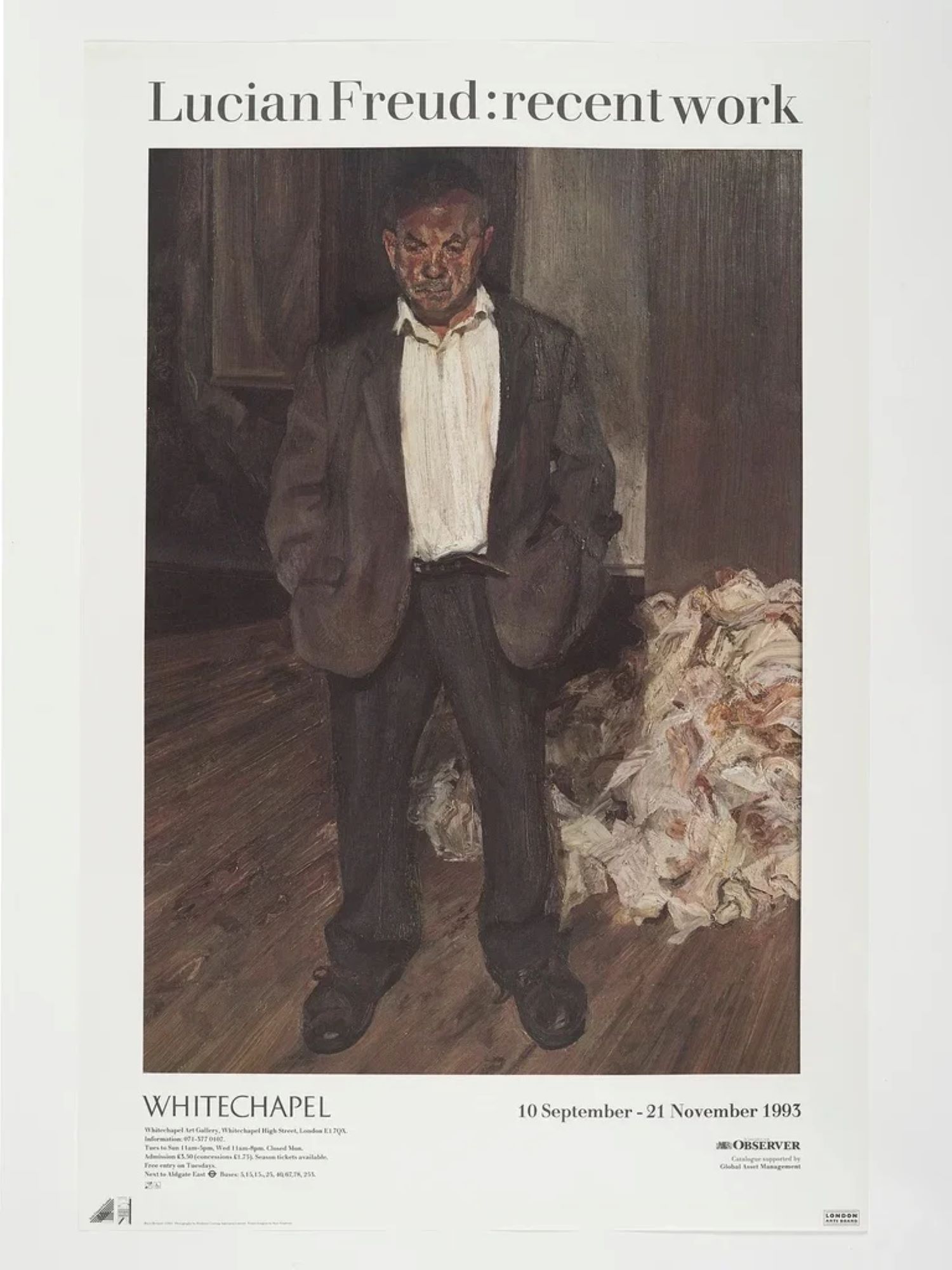 Lucian Freud: recent work exhibition poster by Lucian Freud
