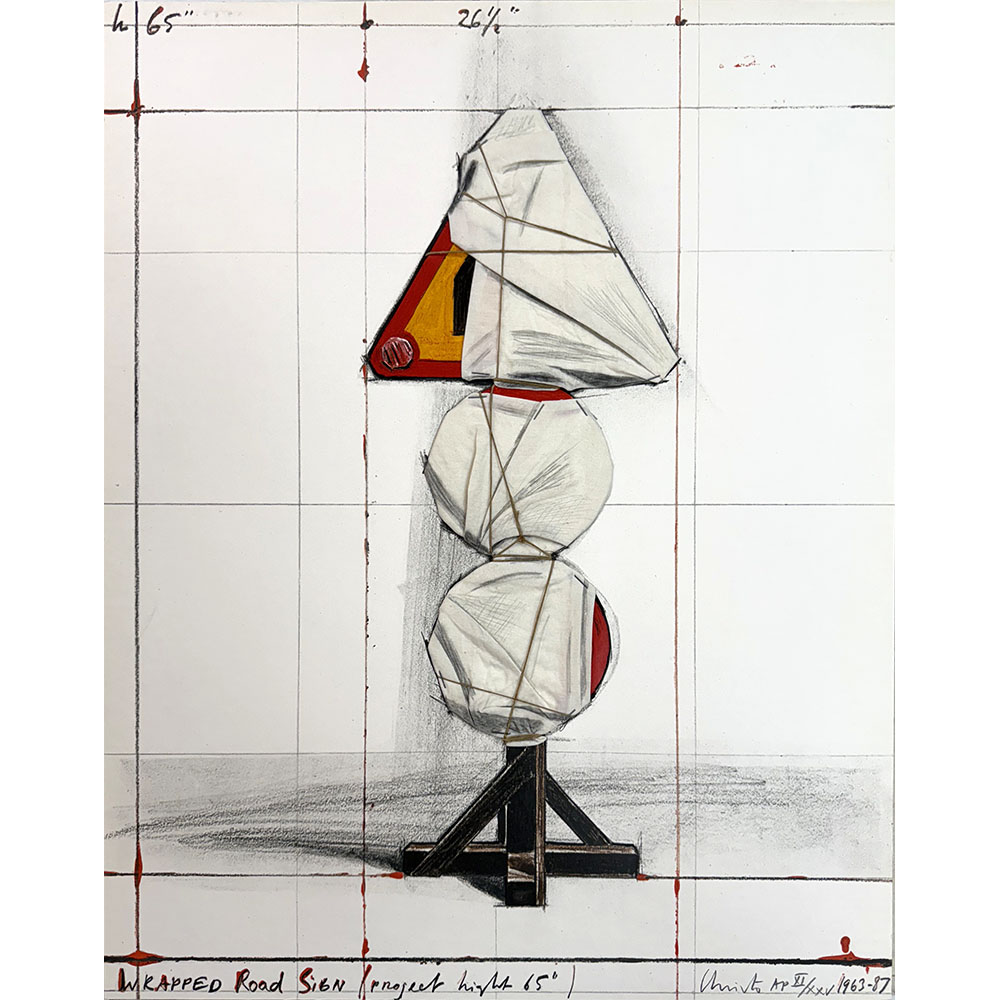 Wrapped Road Sign, Project by Christo and Jeanne-Claude