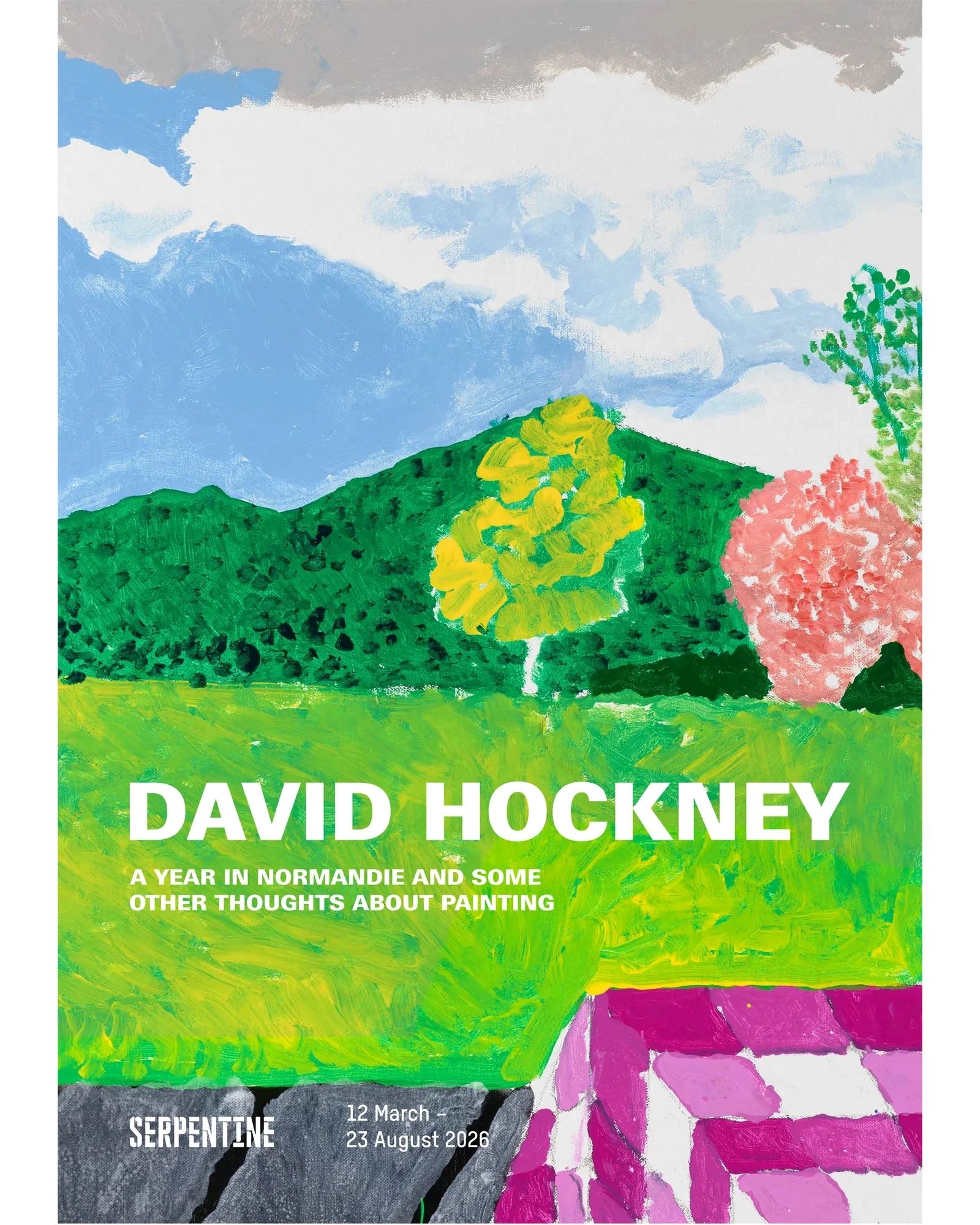 Original Exhibition Poster – Thomas Mupfupi Resting on a Pink and White Checkered Tablecloth (... by David Hockney