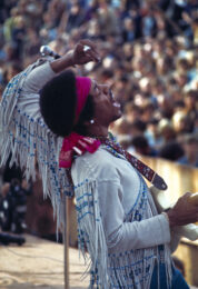 Jimi Hendrix (Woodstock, New York) by Gianfranco Gorgoni at Jim Kempner Fine Art