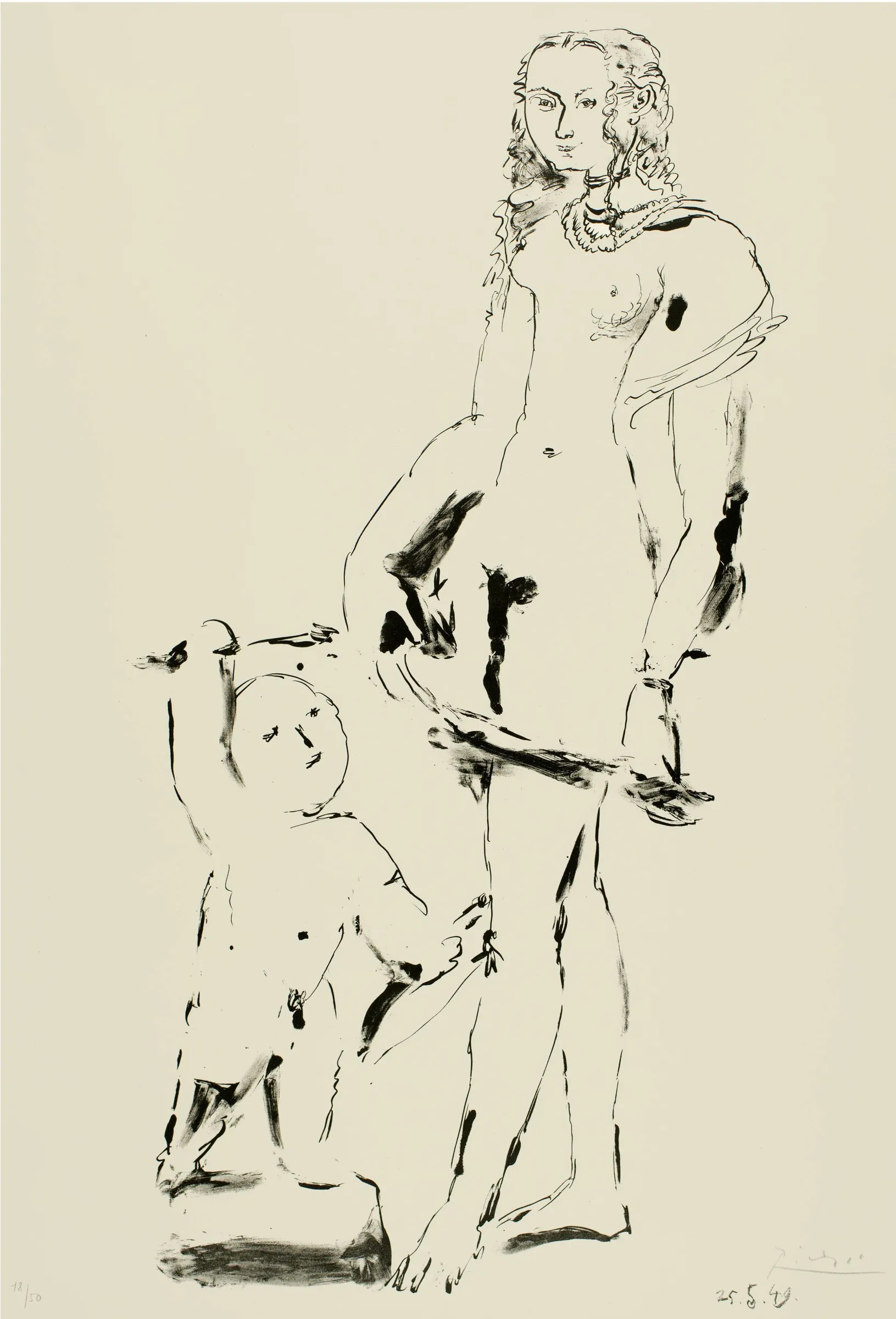 Vénus et l’amour, d’après Cranach. by Pablo Picasso