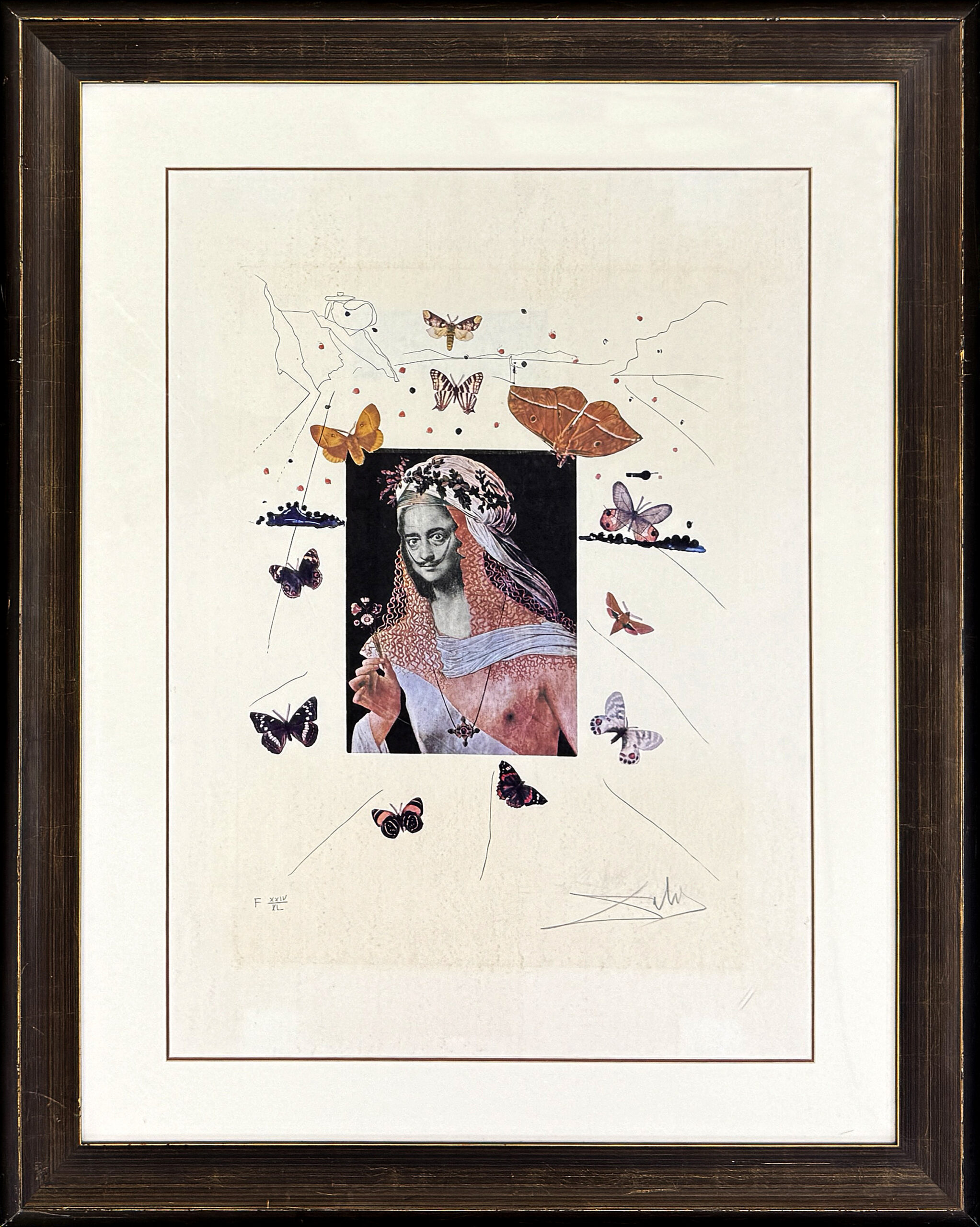Surrealistic Portrait of Dali Surrounded by Butterflies by Salvador Dalí