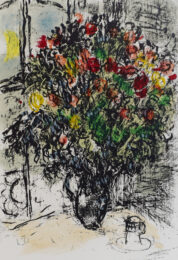 The Red Bouquet | Le bouquet rouge by Marc Chagall at Gilden's Art Gallery