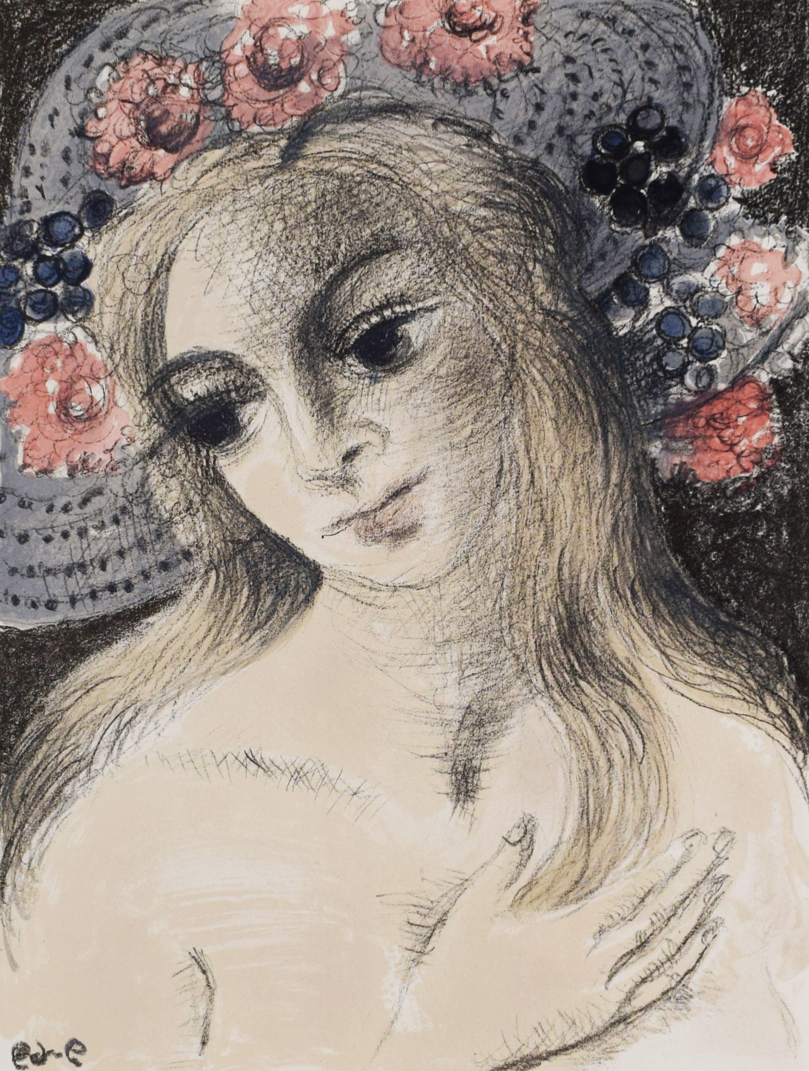 Floral Hat II | Chapeau fleuri II by Paul Delvaux